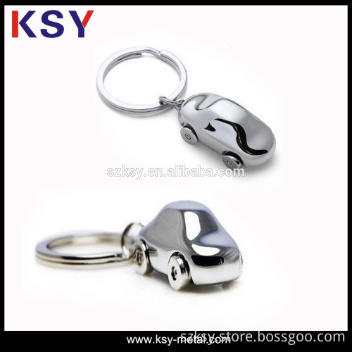 Car shape hot sell metal keychains full 3D with clothing
